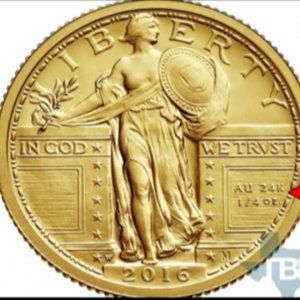 24k gold  100th Anniverary "BARE BREASTED" QUARTER